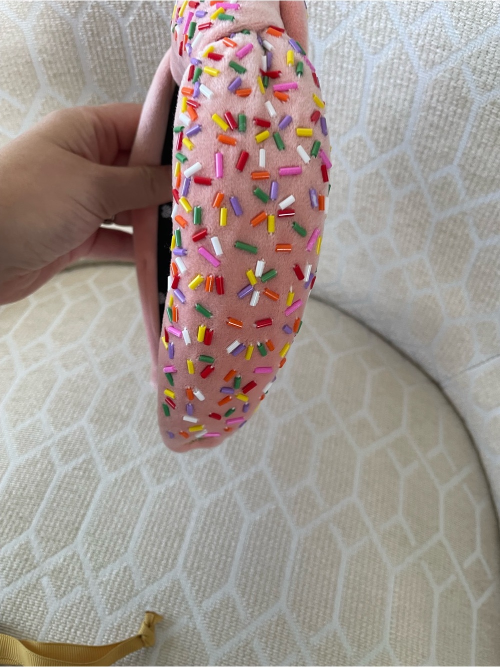 Lele Sadoughi Pink Plush Sprinkle Headband